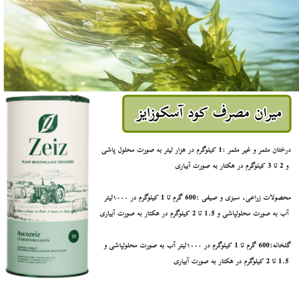 میزان مصرف کود آسکوزایز انگلستان