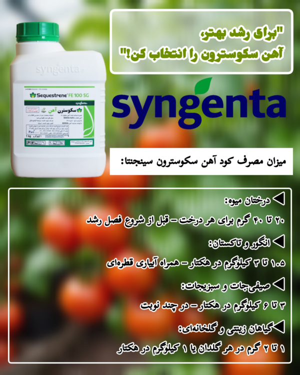 میزان مصرف کود آهن سکوسترون سینجنتا